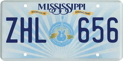 MS license plate ZHL656
