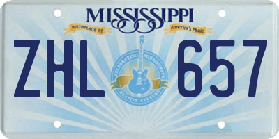 MS license plate ZHL657