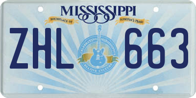 MS license plate ZHL663