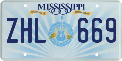 MS license plate ZHL669
