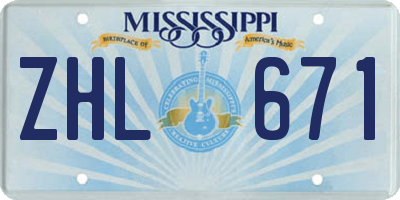MS license plate ZHL671