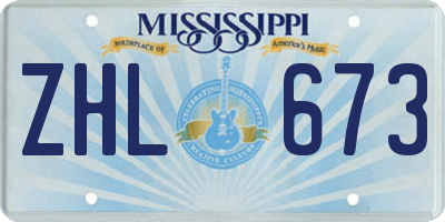 MS license plate ZHL673