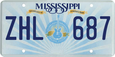 MS license plate ZHL687