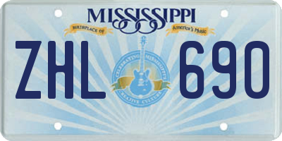 MS license plate ZHL690