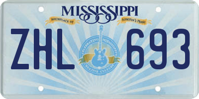 MS license plate ZHL693