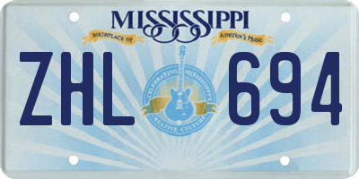 MS license plate ZHL694