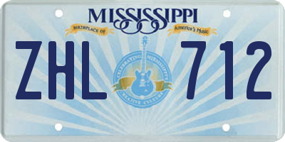 MS license plate ZHL712