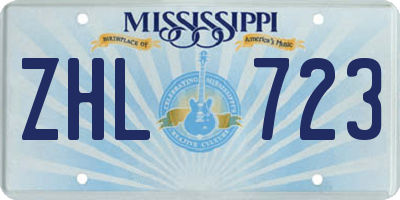 MS license plate ZHL723