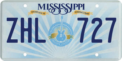 MS license plate ZHL727