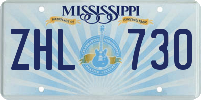 MS license plate ZHL730