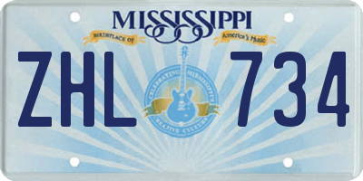 MS license plate ZHL734