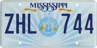 MS license plate ZHL744