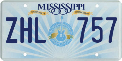 MS license plate ZHL757