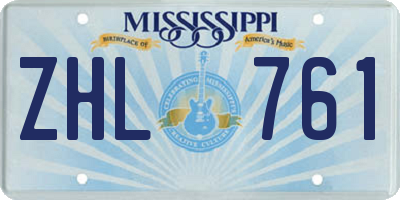 MS license plate ZHL761