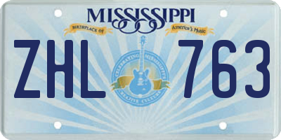 MS license plate ZHL763