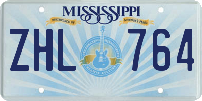 MS license plate ZHL764