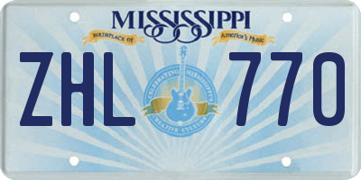 MS license plate ZHL770