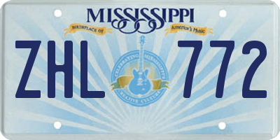 MS license plate ZHL772
