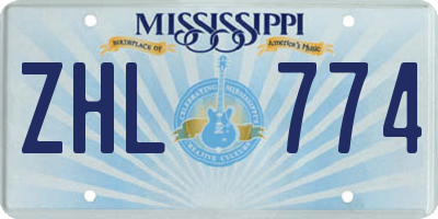 MS license plate ZHL774