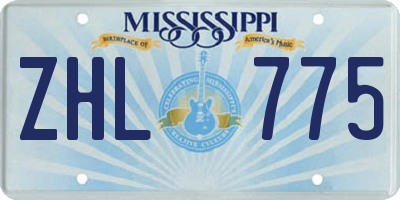 MS license plate ZHL775