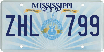 MS license plate ZHL799