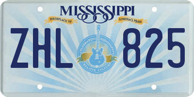 MS license plate ZHL825