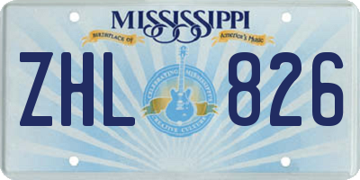MS license plate ZHL826