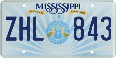 MS license plate ZHL843