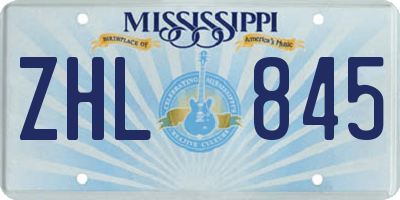 MS license plate ZHL845