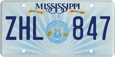 MS license plate ZHL847