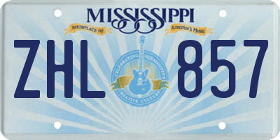 MS license plate ZHL857
