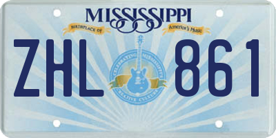 MS license plate ZHL861