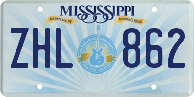 MS license plate ZHL862