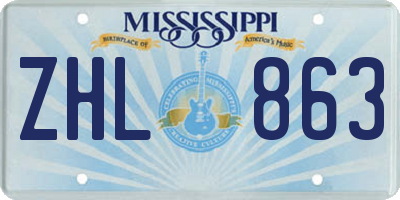 MS license plate ZHL863