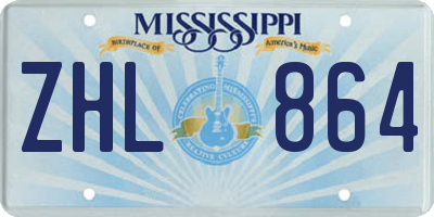 MS license plate ZHL864