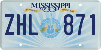 MS license plate ZHL871