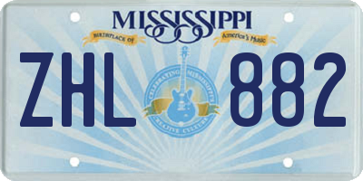 MS license plate ZHL882