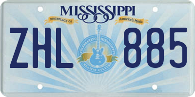 MS license plate ZHL885
