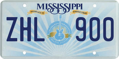 MS license plate ZHL900