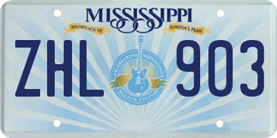 MS license plate ZHL903