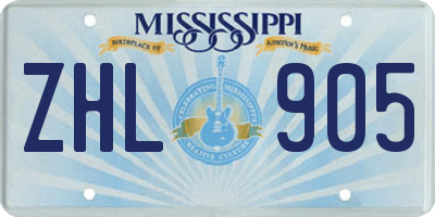MS license plate ZHL905