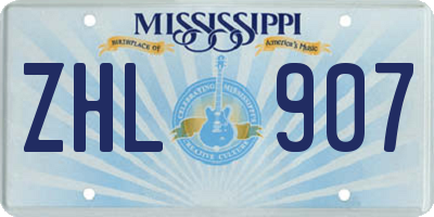 MS license plate ZHL907