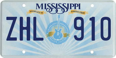 MS license plate ZHL910