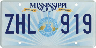 MS license plate ZHL919