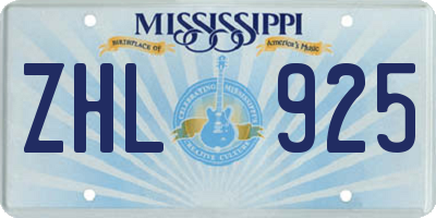 MS license plate ZHL925