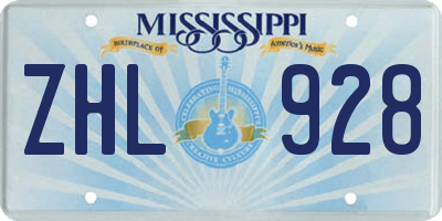 MS license plate ZHL928