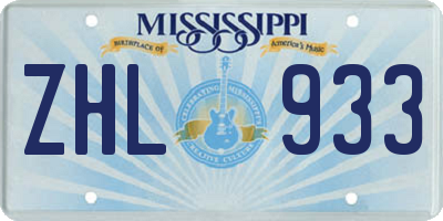 MS license plate ZHL933