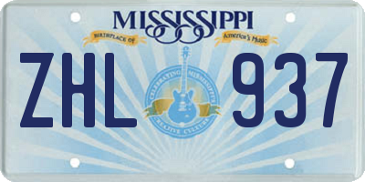 MS license plate ZHL937