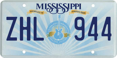 MS license plate ZHL944