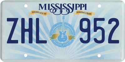 MS license plate ZHL952